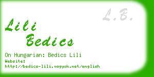 lili bedics business card